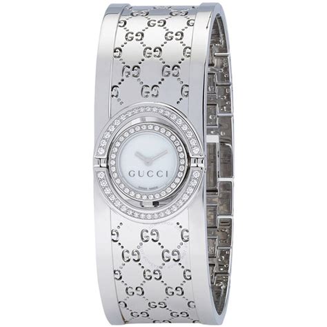 Gucci 112 Twirl Stainless Steel Bangle Ladies Watch YA112512